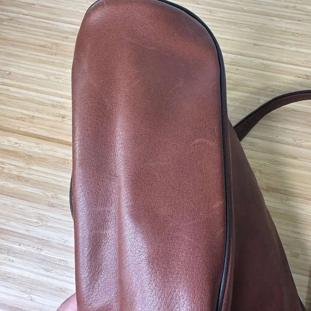 Mowen Leather Designs Messenger Briefcase Bag Brown Black Leather Academia GUC - Picture 14 of 16